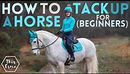 How to TACK UP a HORSE, Parts of the Saddle + Putting a Bridle Together AD This Esme