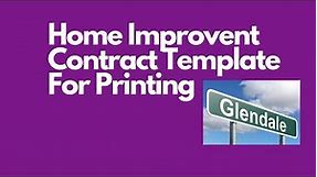 Home improvement contract template for printing