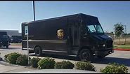 UPS trucks pulling out for deliveries in Houston Texas