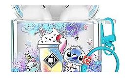 Besoar for AirPods 1/2 Case Bling Glitter Liquid Quicksand Cute Cartoon Kawaii with Keychain for Apple AirPod Cases Sparkly Design Covers for Girls Women Kids Covers for Air Pods 2nd/1st Ice