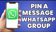 How To Pin A Message in WhatsApp Group 2023
