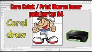How to print large sizes on A4 paper on Coreldraw || Canon Printer