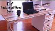 DIY Desk with hidden laptop storage using reclaimed pallet wood - How to make