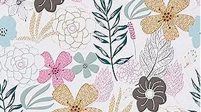 Mecpar Floral Wallpaper 17.71'' x 78.7'' Perennial Blooms Wallpaper Floral Peel and Stick Wallpaper Vinyl Self Adhesive Removable Waterproof Wallpaper for Bathroom Cabinet Prepasted Decorative