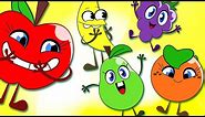 Five Little Cute Fruits Song | Learn Fruits | HooplaKidz Nursery Rhymes