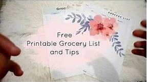 Free Printable Grocery List and Tips