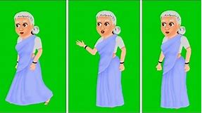 Green Screen Old Lady Cartoon Character/Green Screen Old Lady/Copyright Free GS Characters Animation