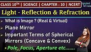 Class 10th Science | Image (Real and Virtual) | Plane Mirror | Important Terms of Spherical Mirrors