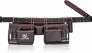LAUTUS Oil Tanned Leather Tool Belt/Pouch/Bag, Carpenter, Construction, Framers, Handyman, Electrician - 100% LEATHER