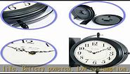 Bestime Black Finish 16inch Double Sided Wall Clock Wrought Iron, Metal, Sturdy Frame, Easy Read Tw