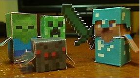 DIY Minecraft Hostile Mobs Minis Set - Steve, Creeper, Zombie, and Spider