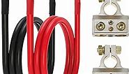 6 AWG Battery Cable 6 Gauge Battery Wires with 5/16 terminals Power Inverter Cables for Solar Boat Marine RV Car (3FT, with 0/2/4/6/8 AWG Connectors)