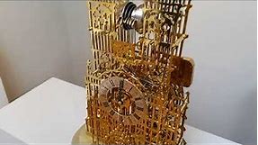 Westminster Abbey skeleton clock by Evans of Handsworth, quarter chiming
