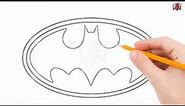 How to Draw a Batman logo Step by Step Easy for Beginners/Kids – Simple Batman Drawing Tutorial