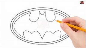 How to Draw a Batman logo Step by Step Easy for Beginners/Kids – Simple Batman Drawing Tutorial