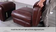 Power Lift Recliner Chair for Adults Elderly Lay Flat Brown Leather Recliners with Massage Heat, Extended Footrest, Cup Holder, Lumbar Pillow, Wireless Charging Device, Up to 400LBS
