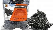 100-Pack 6 Inch Ball Bungee Cords by Wellmax - Heavy Duty, Versatile, and Built to Last - Ideal for Camping, Tarp Tie-Downs, Canopies, Hoses, Cords, and Wires - 5mm Thickness - Black Color