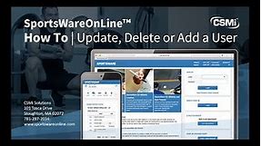 How To: Update, Delete or Add a User in SportsWare
