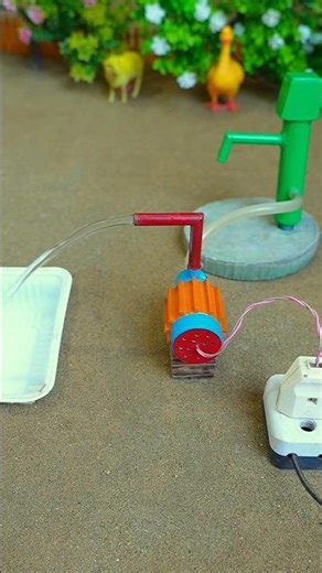 Mini hand pump project water with supply motor drinks elephant duck for farm #waterpump #shorts #699
