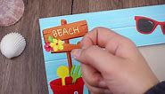 6 Pcs Summer Beach Picture Frames 8'' x 10'' Photo Frame Fits Display 4'' x 6'' Photos Wooden Tropical Sand Nautical Picture Frame for Summer Vacation Memory Beach Vacation Gifts (Beach)