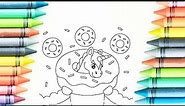 cute unicorn coloring pages ||Rainbow coloring pages ||easy coloring rainbow unicorn