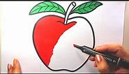 how to draw apple _ apple drawing step by step