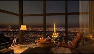 4K Cozy Bedroom in Paris with Relaxing Piano Jazz Music for Sleeping, Studying