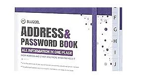 Address Book with Alphabetical Tabs, Hardcover Password Book, Address Organizer Keep Track of Phone Numbers, Special Days, Birthdays, Anniversaries and Notes (5.3'' x 7.7", Purple)