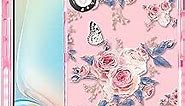 Jowhep Flower Floral for iPhone XR Case Aesthetic Art Flowers Girly for Girls Kids Women Phone Cases Cover Design Shockproof Soft TPU Bumper Protective Case for iPhone XR 6.1 Inches