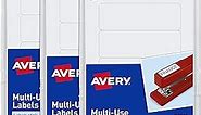 Avery Multi-Use Removable Labels, 1" x 3", Print or Write ID Labels, White, 3-Pack, 750 Labels Total (35436)
