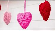How to Make Yarn Wrapped Heart Craft Tutorial | DIY Valentine's Crafts and Decor