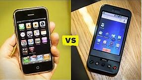First iPhone vs. First Android (HTC Dream)