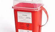 Alcedo Sharps Container for Home Use 1 Quart (1-Pack), Biohazard Needle and Syringe Disposal, Small Portable Container for Travel and Professional Use