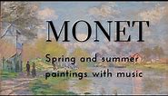 Monet in pastels for spring time. Fine art screensaver with music, Gardens, seaside, cottage, summer