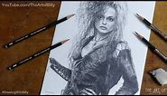 Drawing Bellatrix Lestrange (Helena Bonham Carter in the Harry Potter Movies)