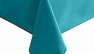 Hiasan Small Tablecloth for Square Tables - Waterproof and Spillproof Washable Fabric Table Cloth for Dining Room Spring Party (Turquoise, 40 x 40 Inch)