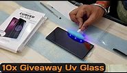 Samsung Note 10 plus UV Tempered Glass installation & 10x Giveaway