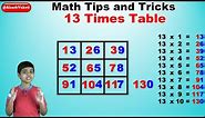 Learn 13 Times Multiplication Table | Easy and fast way to learn | Math Tips and Tricks