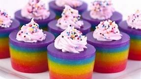 How to Make Double Rainbow Cake Jelly Shots