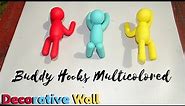 Buddy Hooks multi colored with Wooden Coat Hanger // How To