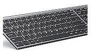 seenda Rechargeable Wireless Keyboard Mouse, Ultra Slim Low Profile USB Keyboard and Mouse Combo with Number Pad for WindowsXP/7/8/10/11/11 Pro, Black and Grey