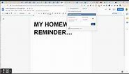My Homework Reminder Chrome Extension