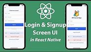 Social App Login & Signup Screen UI Tutorial in React Native