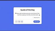 Build A Random Quote Generator in HTML CSS & JavaScript