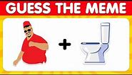 Guess The Meme By Emoji | Wednesday, Skibidi Toilet, One Two Buckle My Shoe, Skibidi Dom Dom Yes Yes