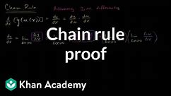 Chain rule proof | Derivative rules | AP Calculus AB | Khan Academy