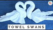 How to Fold A Towel Animal: Swan Towel Folding - 2 Birds & Heart in Resort, Hotel, Bed & Guest Room