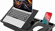 Laptop Lap Desk with Cushion - 9 Adjustable Angles, Lap Desk Fits Up to 17 inch Laptops, Built-in Mouse Pad, Phone and Pen Slots. Portable Lap Desk Writing Board for Bed, Sofa, and Work Table