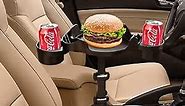 Car Swivel Cup Holder Tray, 360-Degree Adjustable Arm and Phone Slot
