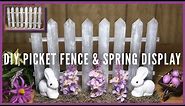DIY Farmhouse Picket Fence & Spring Display - Dollar Tree & Walmart DIY Room Decor